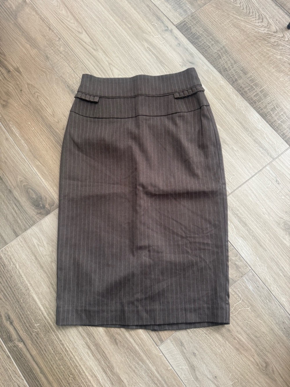 Worthington - Tailored Pinstripe Pencil Skirt - Brown